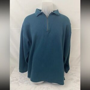 Vtg Property 1/4 Zip Pullover Sweater Shirt Long Sleeve Mens XL Green M​​